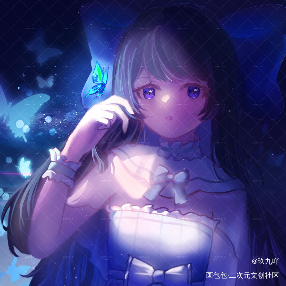 蝴蝶🦋_萌系伪厚涂无偿头像原创人物绘画作品