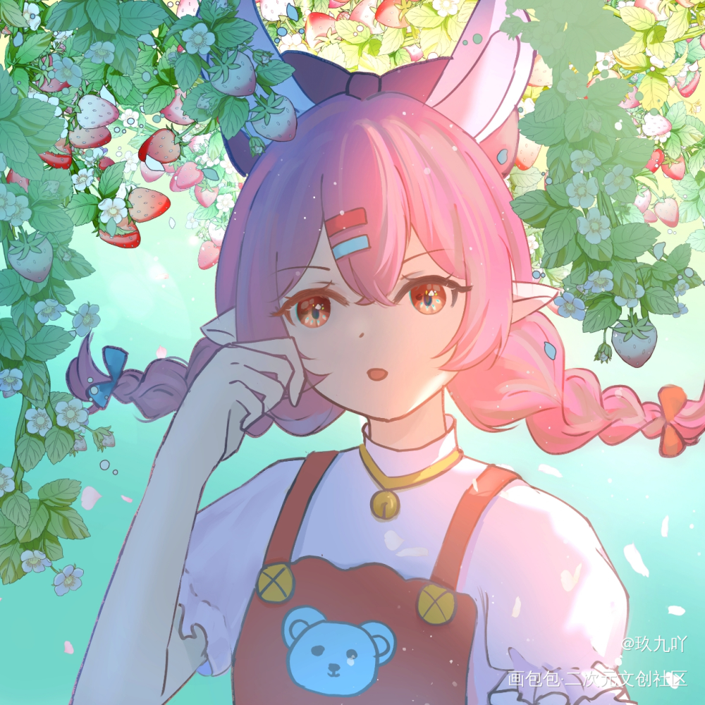 绿色~_萌系半厚涂无偿头像绘画作品