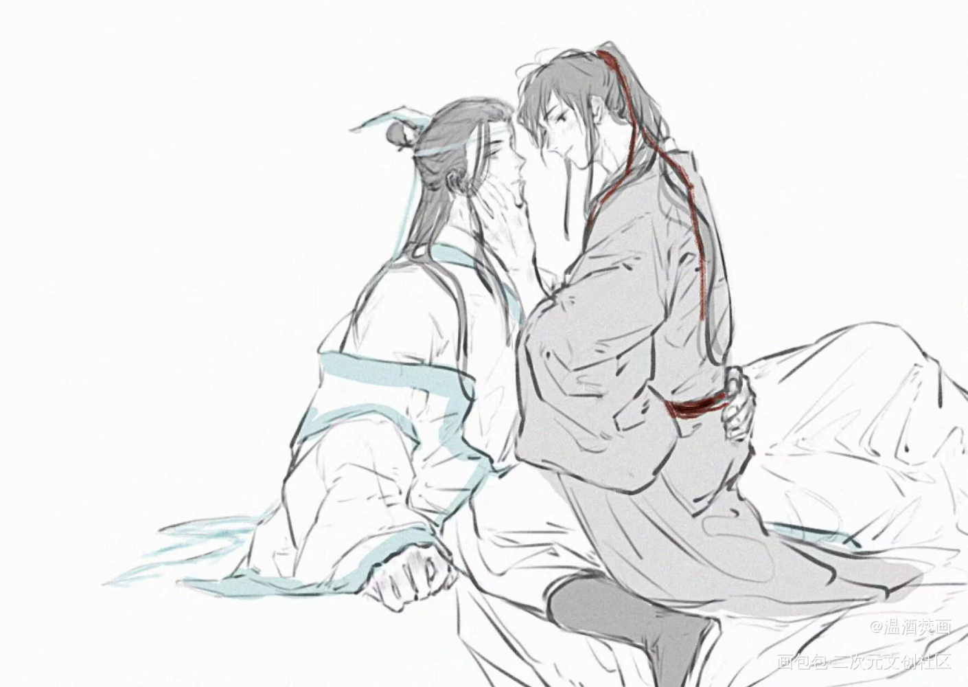 忘羡_魔道祖师忘羡蓝忘机魏无羡绘画作品