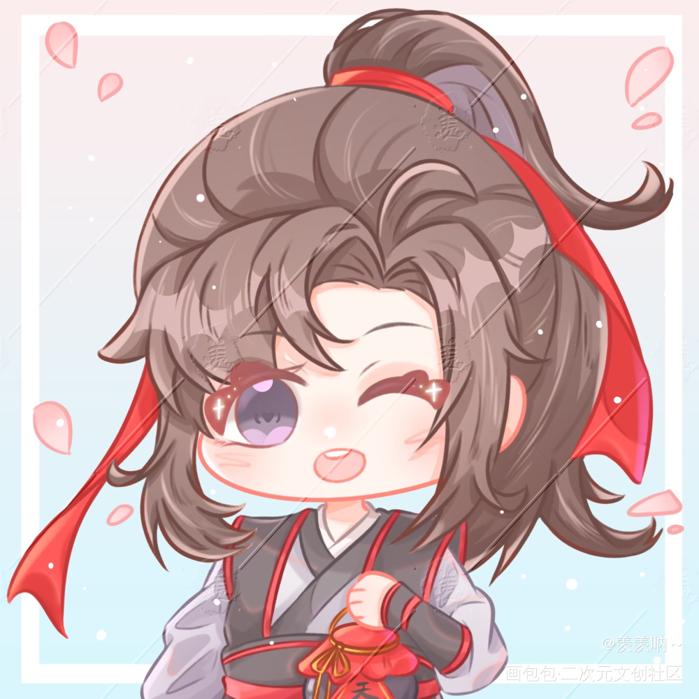 这是谁家的小可爱~_魔道祖师魏无羡画画墨香铜臭绘画绘画作品