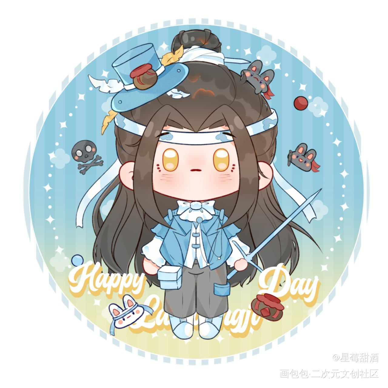 蓝忘机生贺第④弹♡_魔道祖师忘羡蓝忘机Q版我要上首推绘画作品