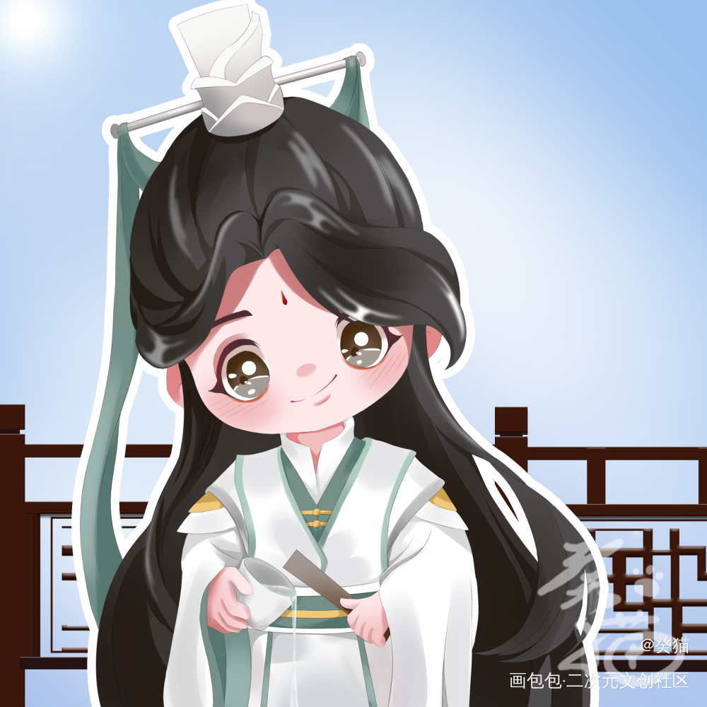 天官赐福—四大景_天官赐福将军折剑公主自刎少君倾酒太子悦神绘画作品