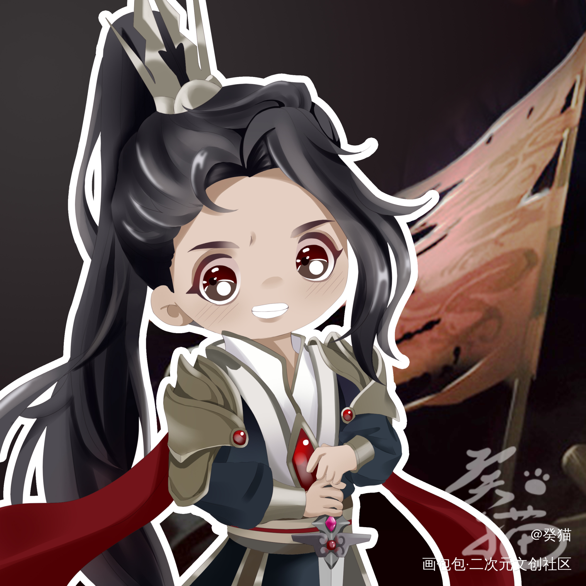 天官赐福—四大景_天官赐福将军折剑公主自刎少君倾酒太子悦神绘画作品