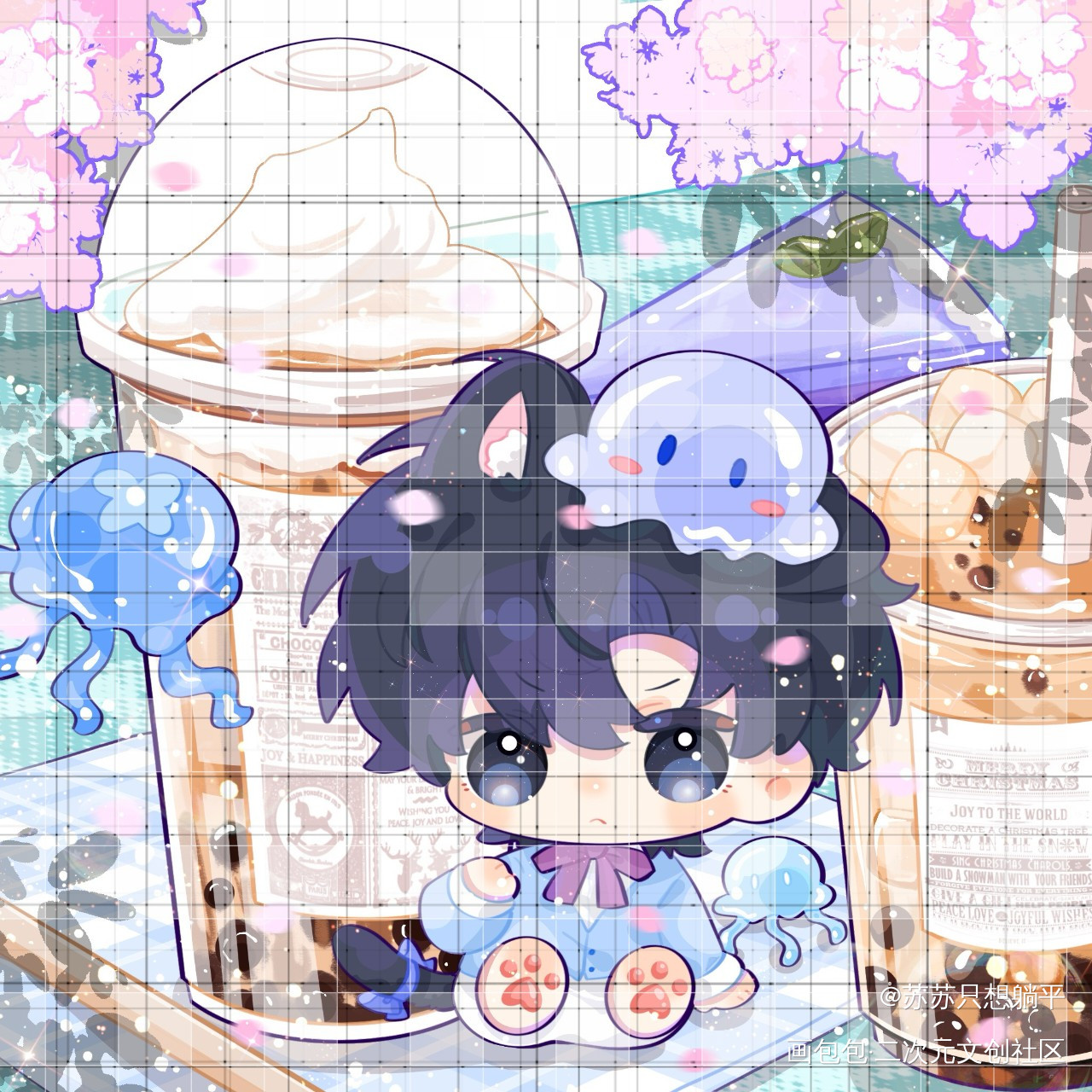 好吃的QQ人_病案本贺予谢清呈可爱Q版绘画作品