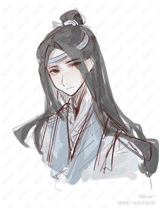 _魔道祖师忘羡蓝忘机墨香铜臭绘画作品