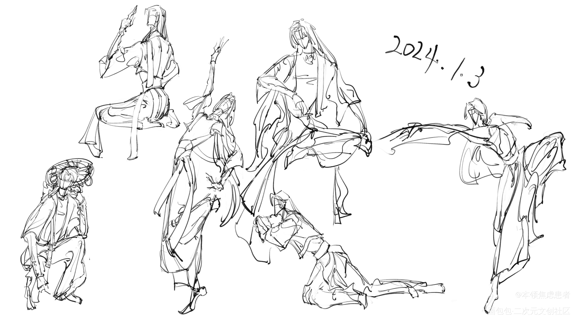 速写day3_奖学金计划绘画作品