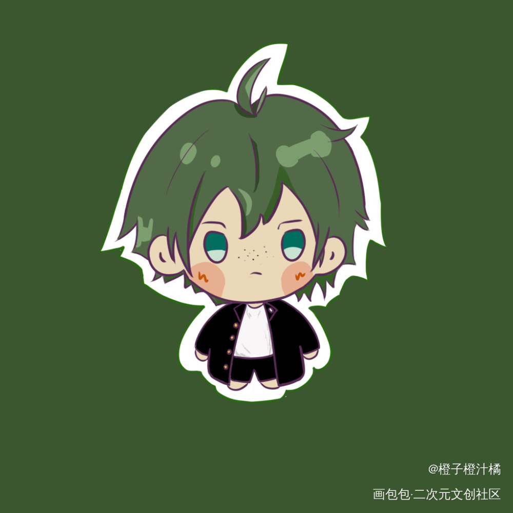 两个小可爱_排球少年山口忠月岛萤绘画作品
