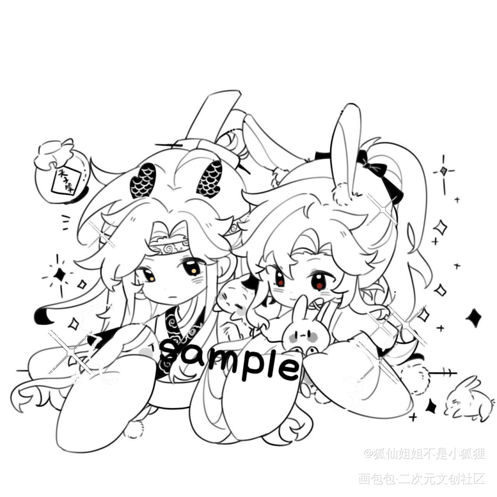 龙兔宝宝_魔道祖师忘羡绘画作品