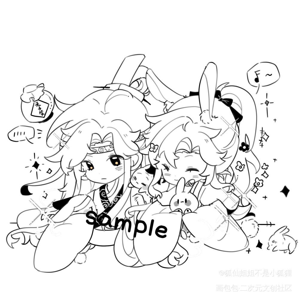 龙兔宝宝_魔道祖师忘羡绘画作品