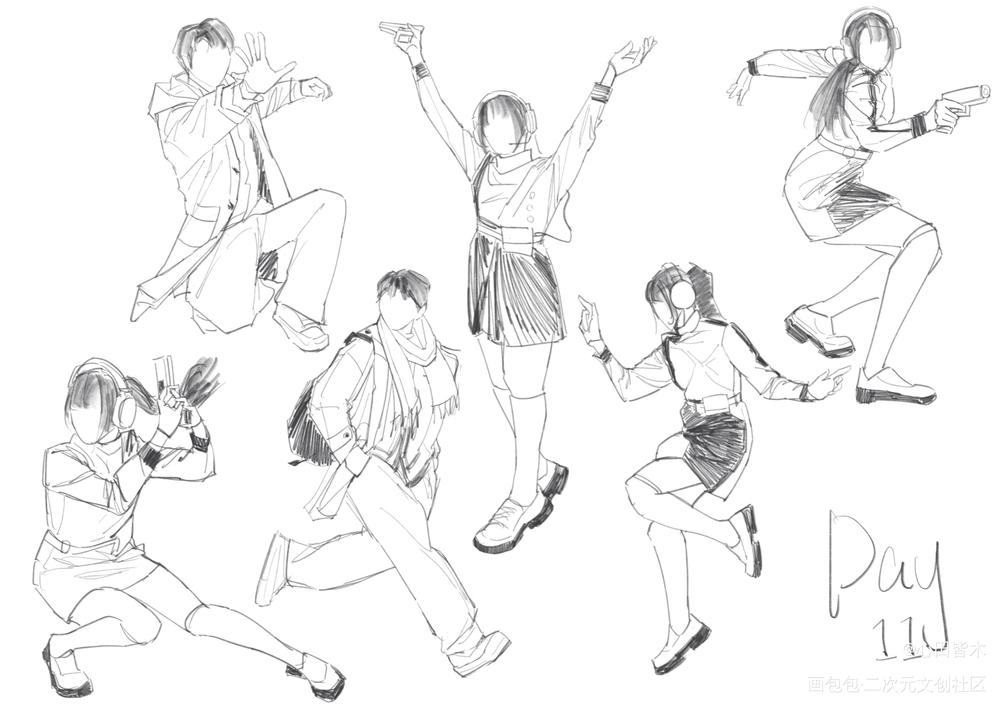 速写60天day11_奖学金计划绘画作品