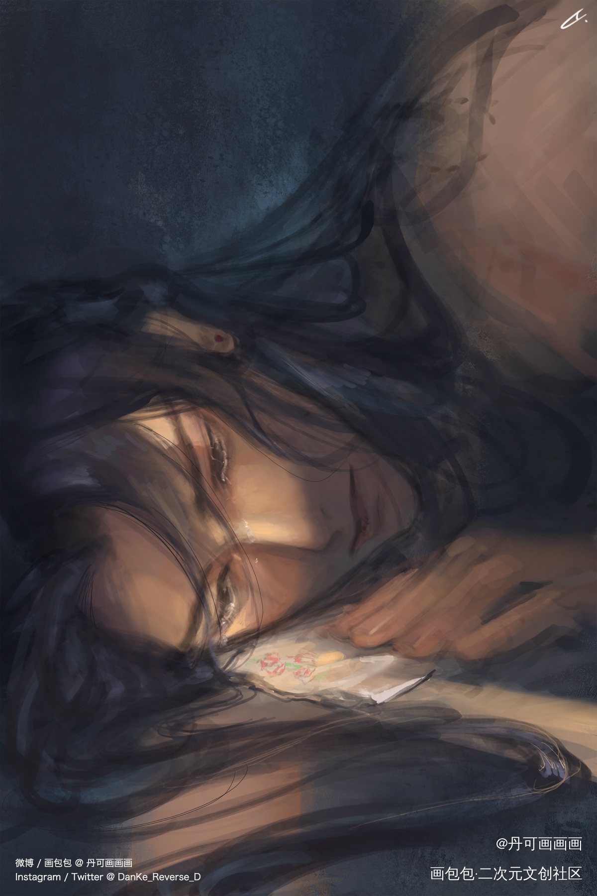 色彩打卡 Day13_二哈和他的白猫师尊奖学金计划绘画作品