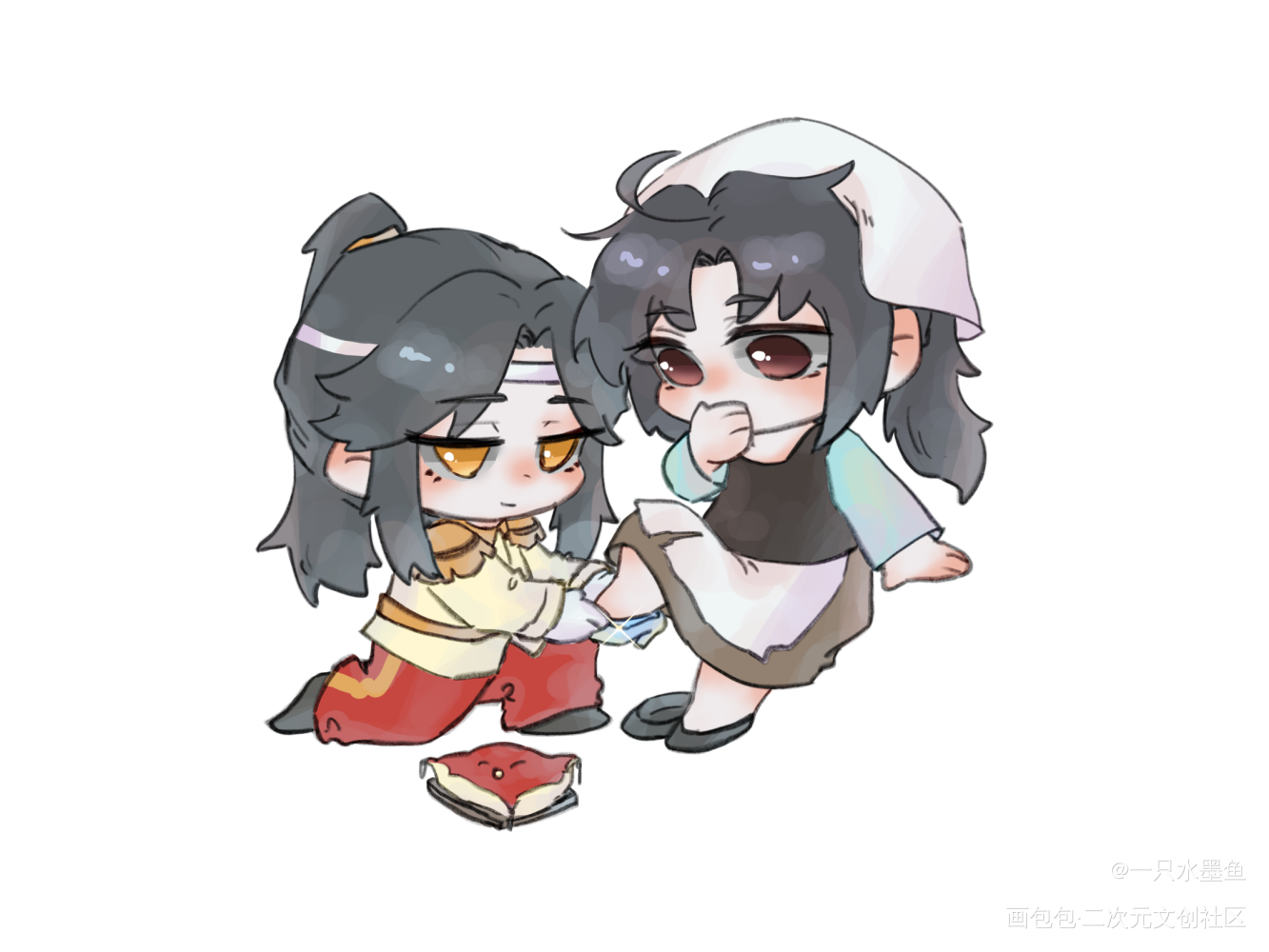 《灰姑娘》_魔道祖师忘羡Q版摸鱼绘画作品