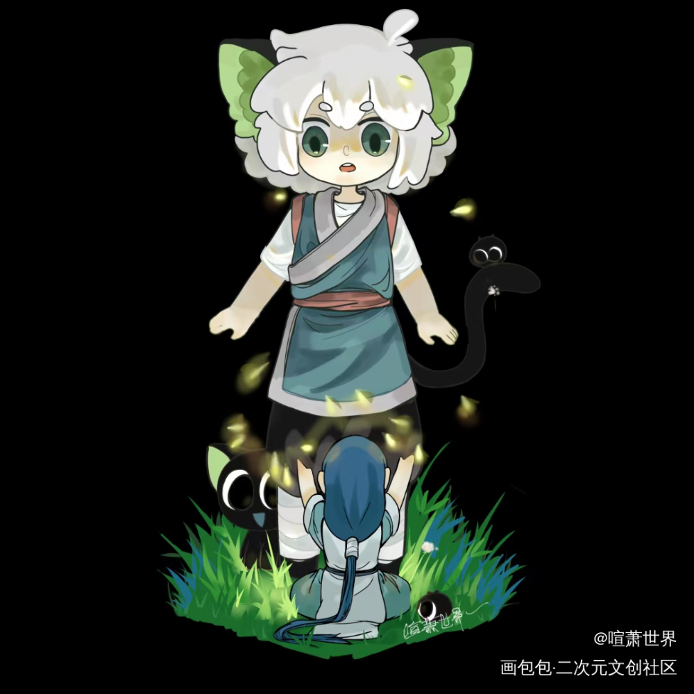 一些同人作品_明日方舟排球少年罗小黑战记绘画作品