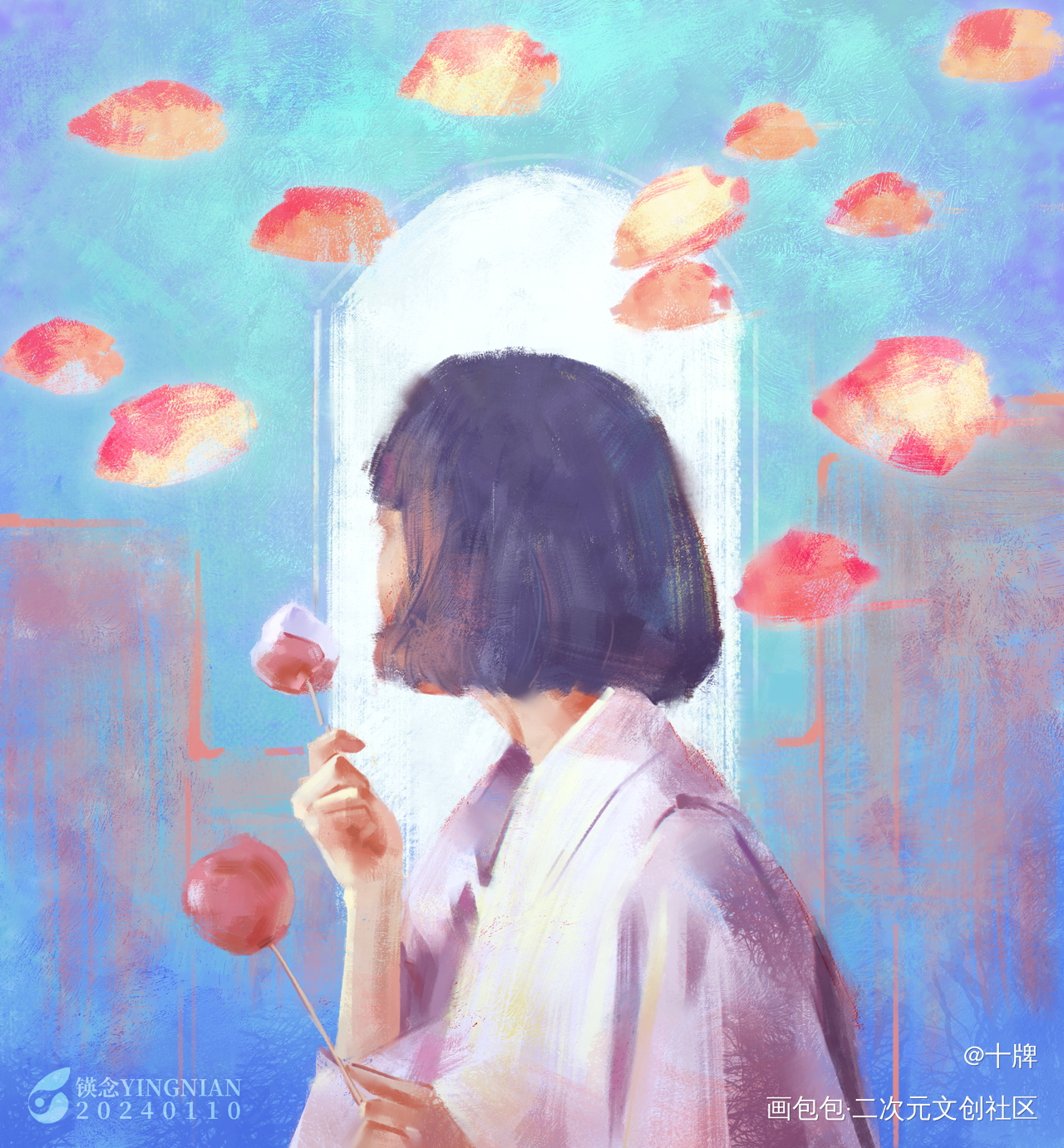 一周速涂_摸鱼页插画速涂绘画作品