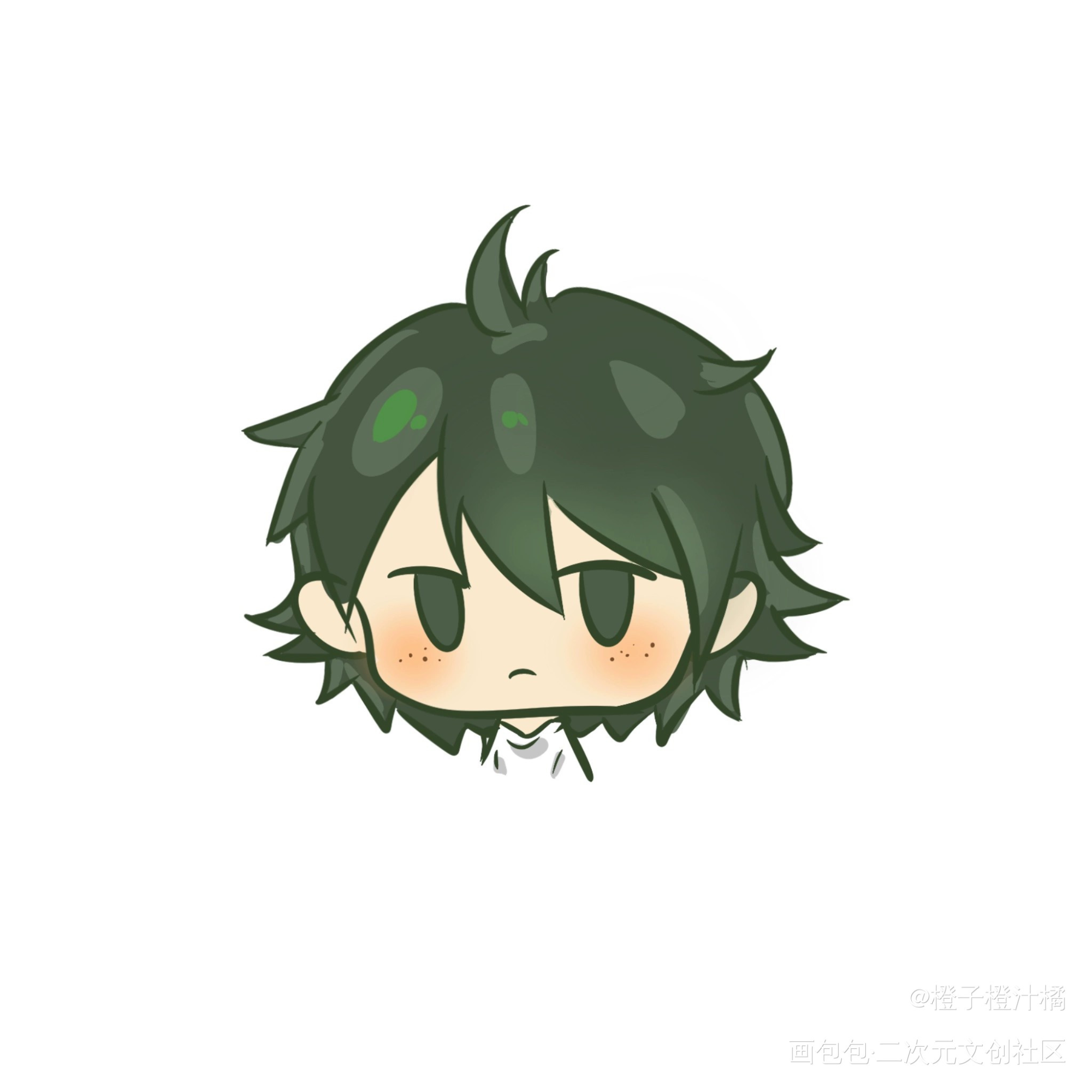 两个崽崽大头_排球少年山口忠月岛萤绘画作品