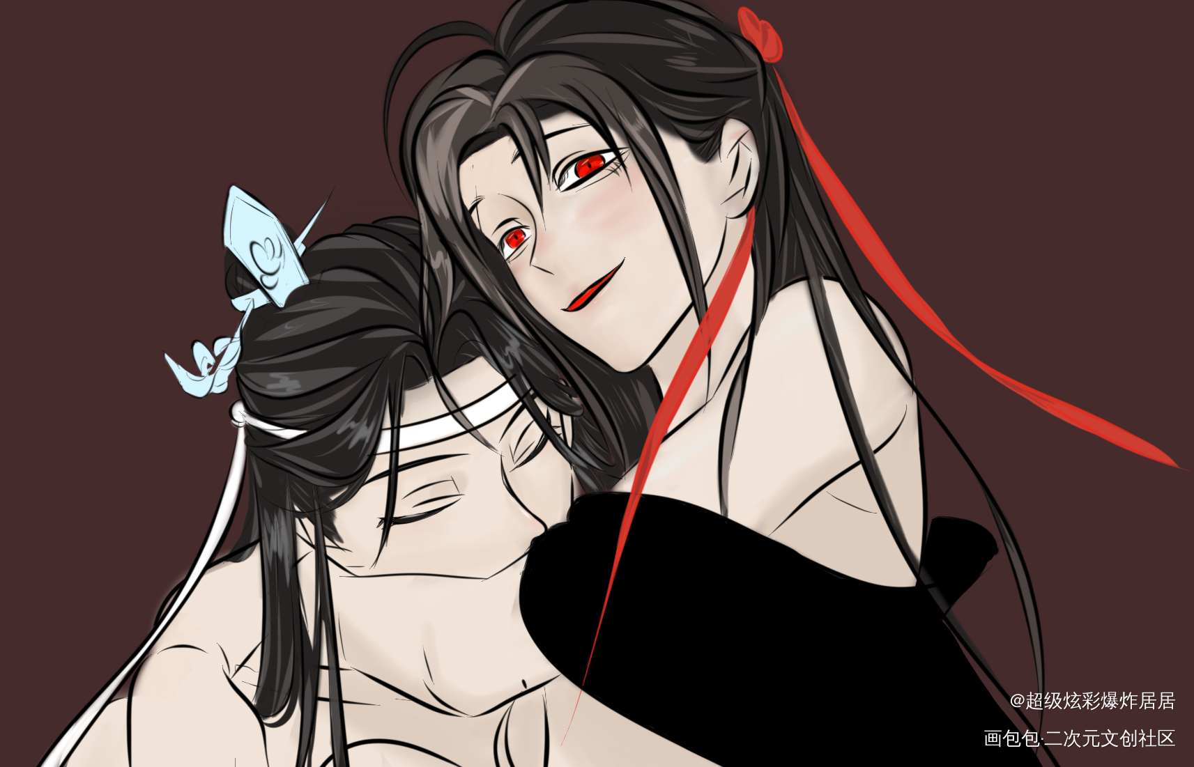 忘羡爆炒香饭_魔道祖师蓝忘机魏无羡不拆不逆忘羡蓝忘机·魔道祖师魏无羡·魔道祖师绘画作品