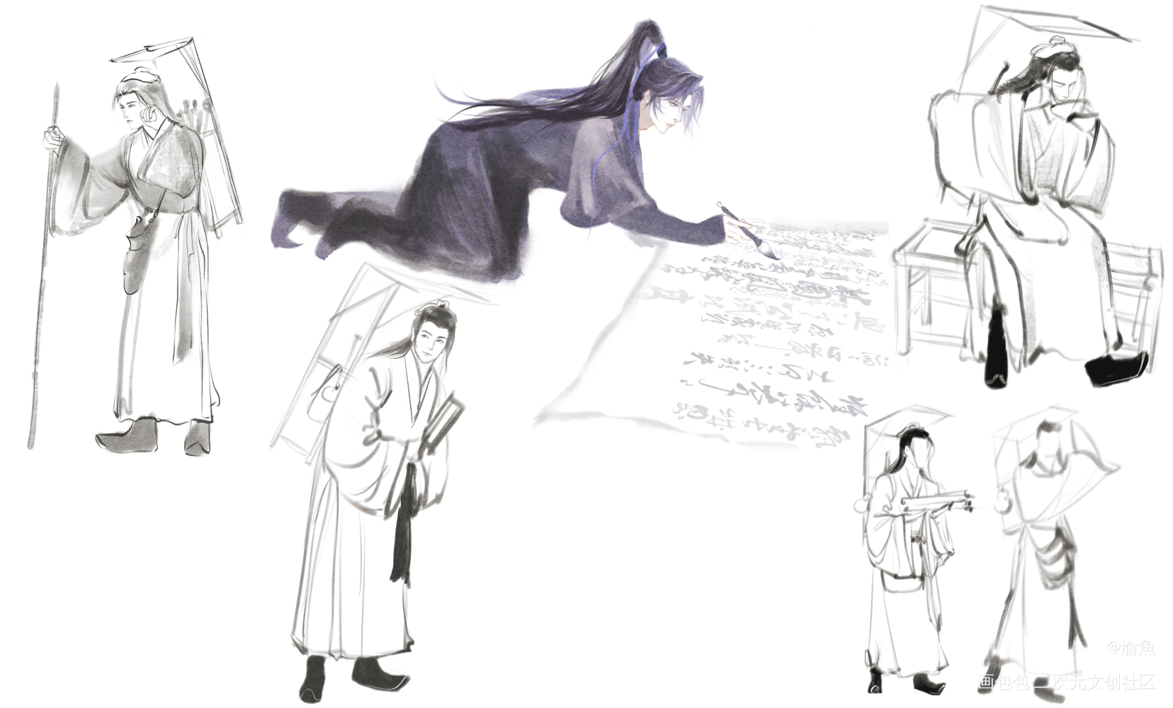 速写day19_代号鸢奖学金计划傅融绘画作品