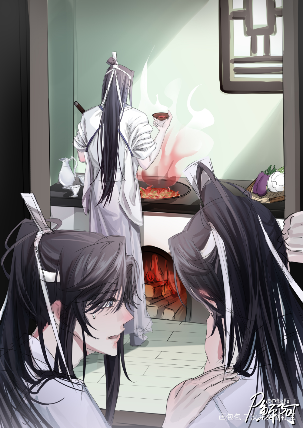 “含光君作什么非要烧这辣菜？”_魔道祖师蓝忘机·魔道祖师魏无羡·魔道祖师绘画作品