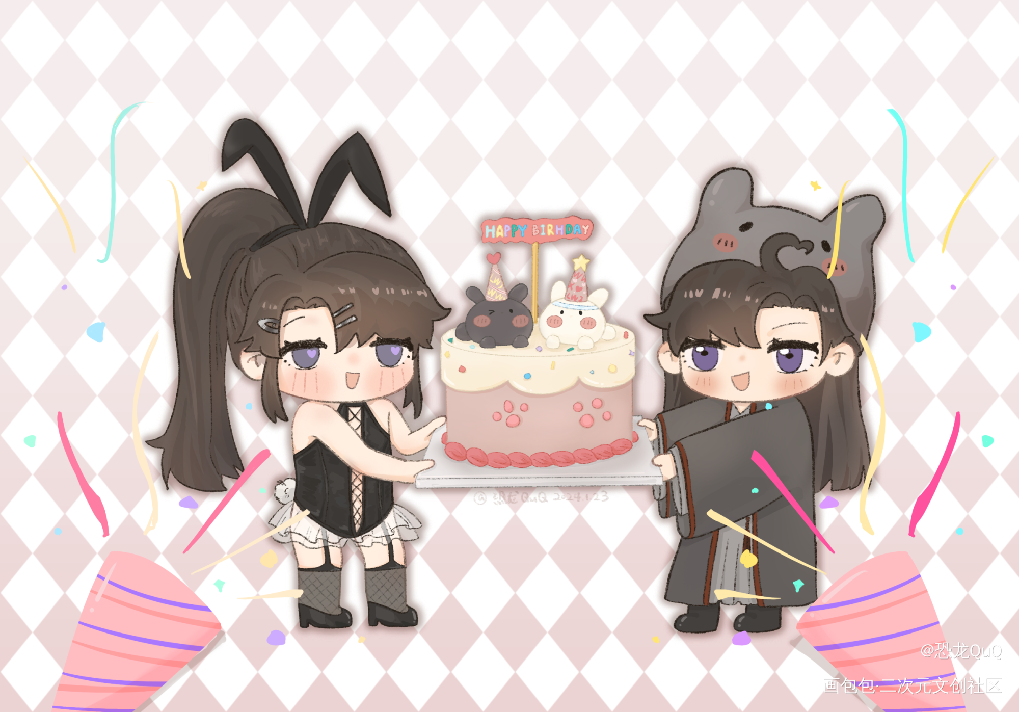 day23！ 汪叽生日快乐🎂_绘画作品