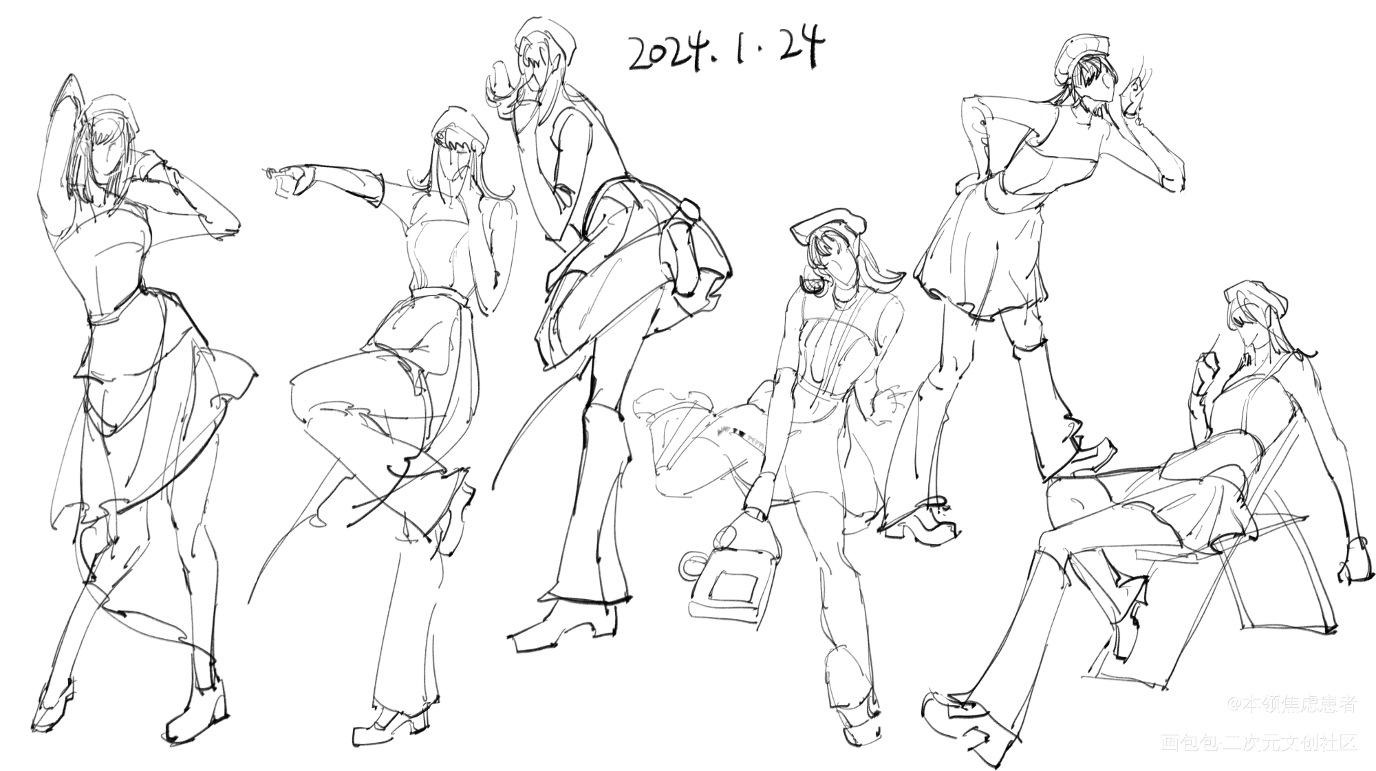 速写day24_奖学金计划绘画作品