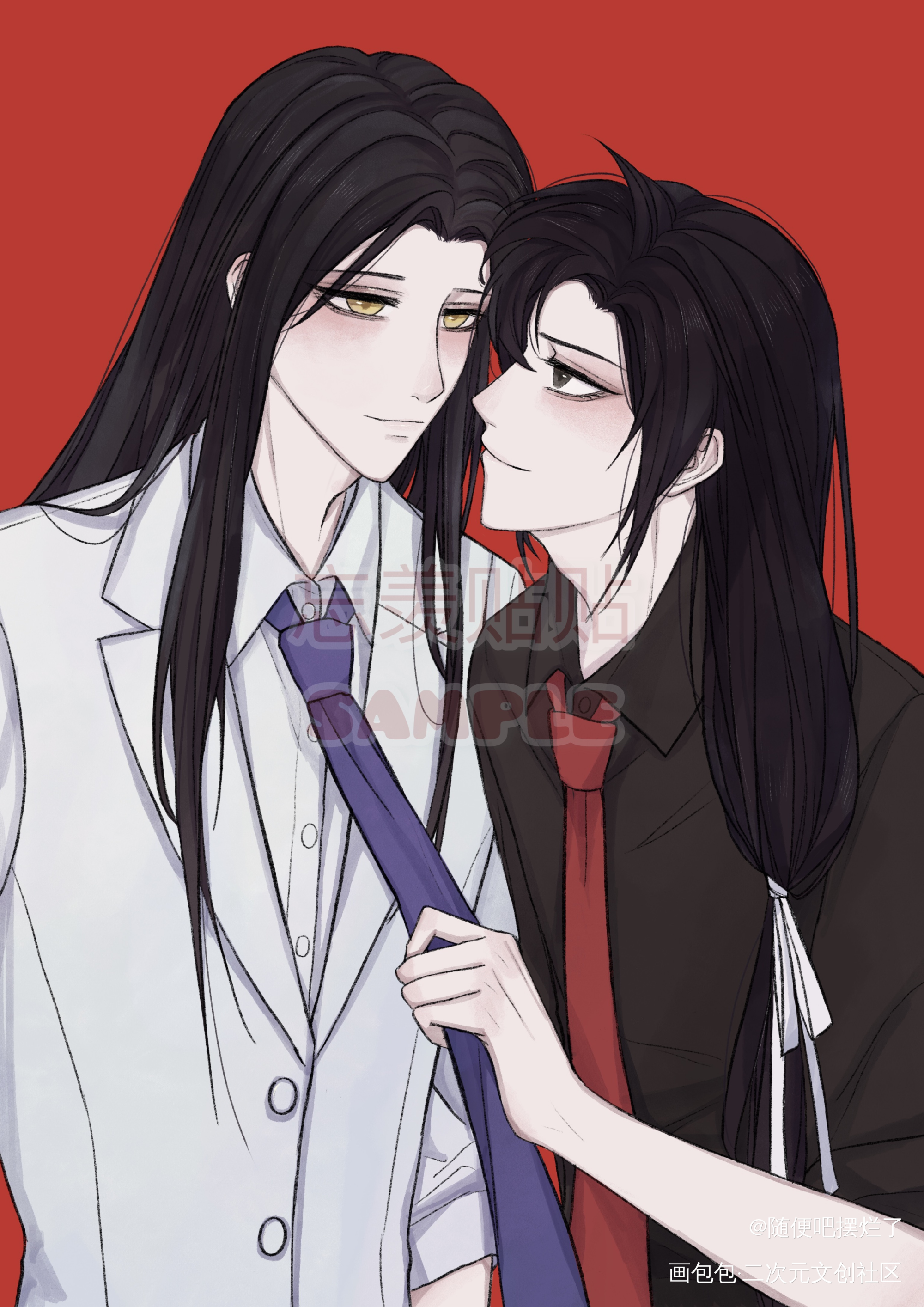 蓝忘机生日快乐💕_魔道祖师忘羡蓝忘机·魔道祖师魏无羡·魔道祖师蓝忘机0123生日快乐绘画作品