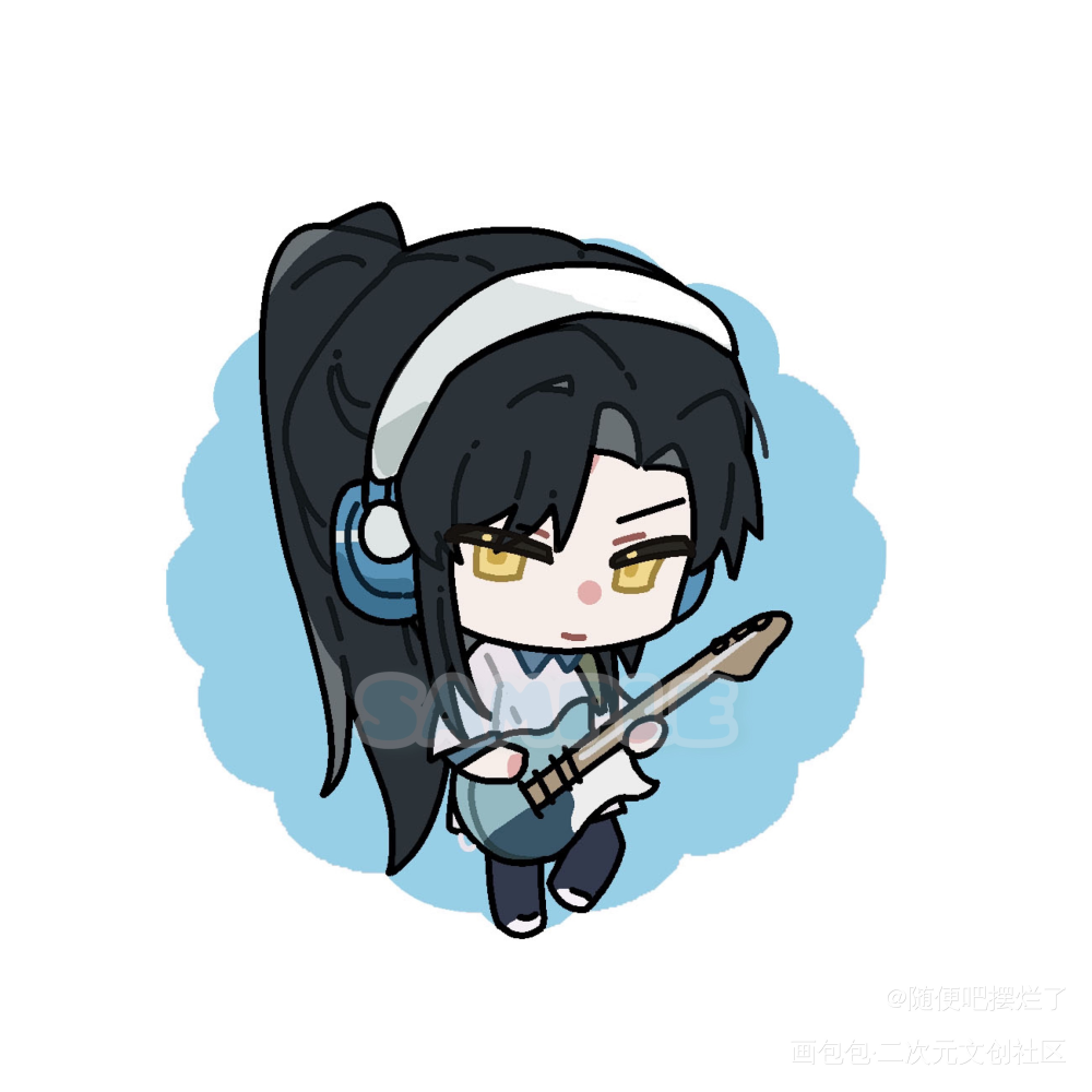 吉他小叽_魔道祖师忘羡蓝忘机·魔道祖师设定小宴·蓝忘机0123生贺n小时蓝忘机0123生日快乐绘画作品