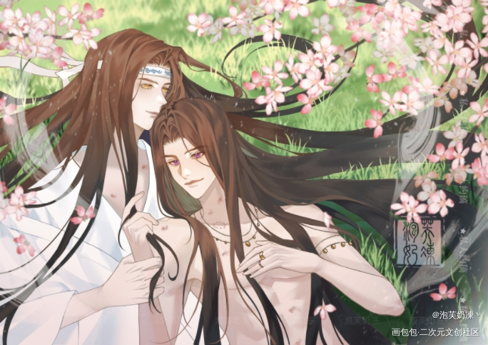 但见晴光映雪时，无羡春风如故。_魔道祖师蓝忘机·魔道祖师魏无羡·魔道祖师绘画作品