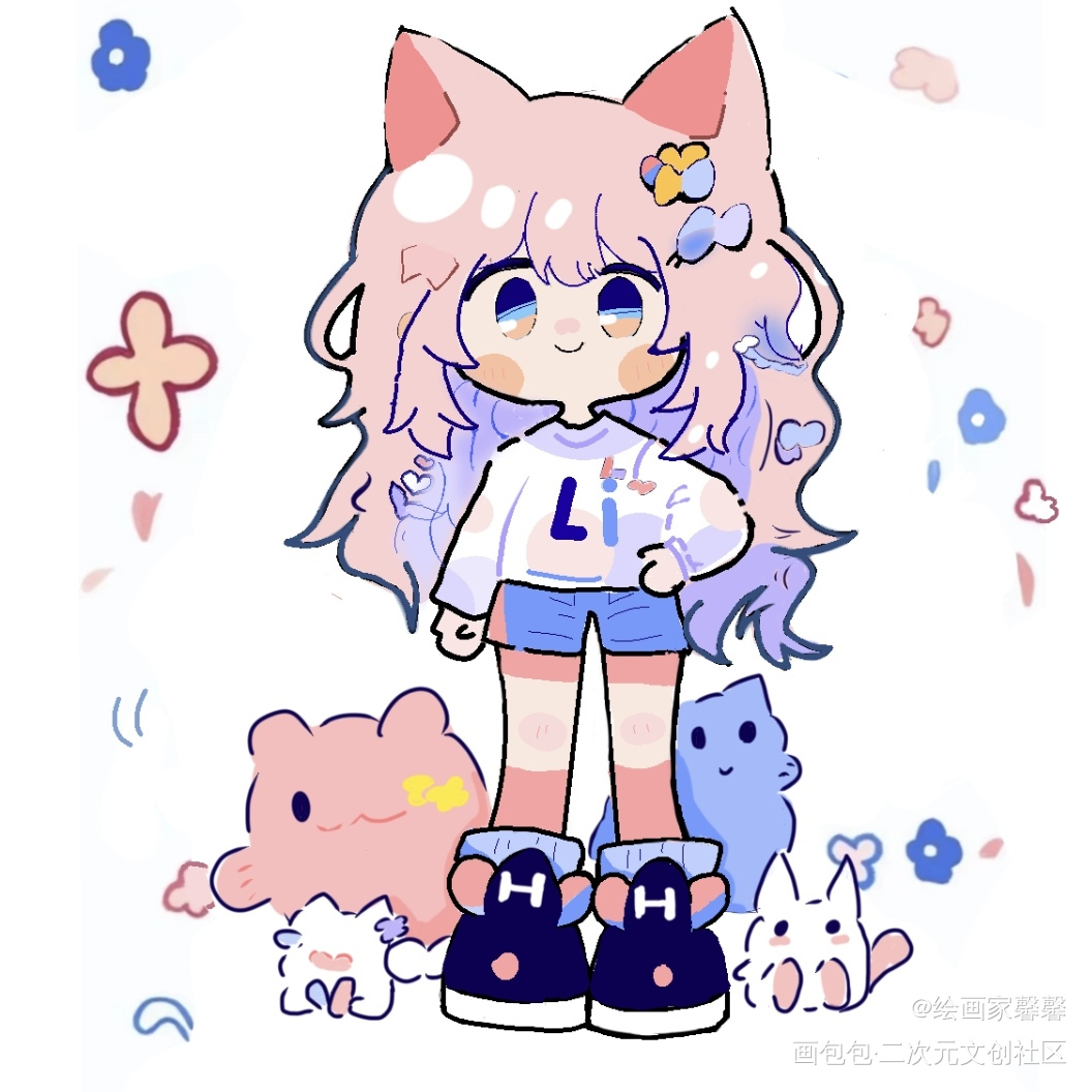 猫猫女孩_摸鱼页绘画作品