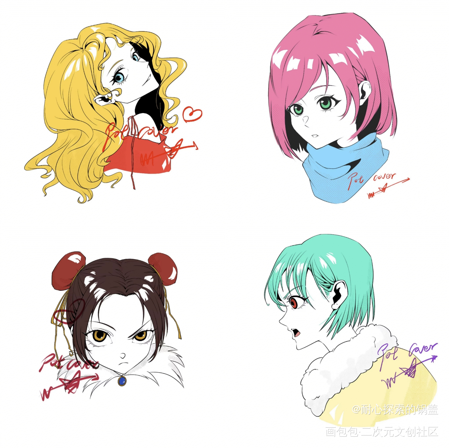 简笔平涂_摸鱼页绘画作品