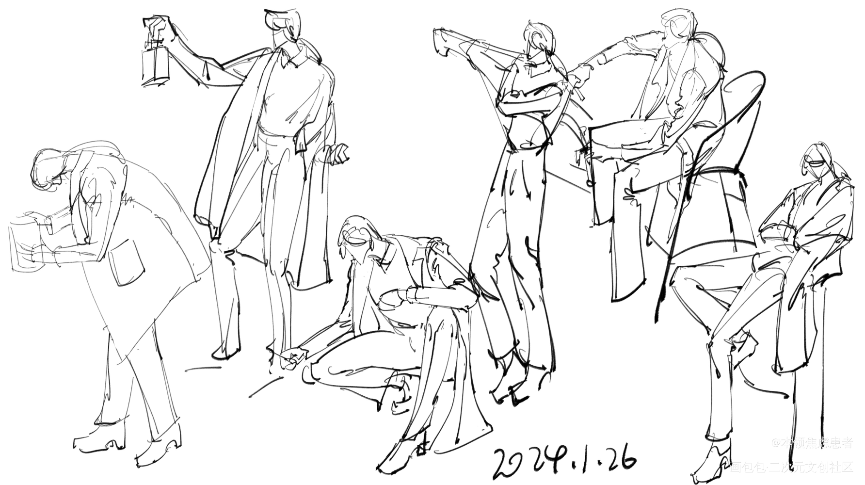 速写day26_奖学金计划绘画作品