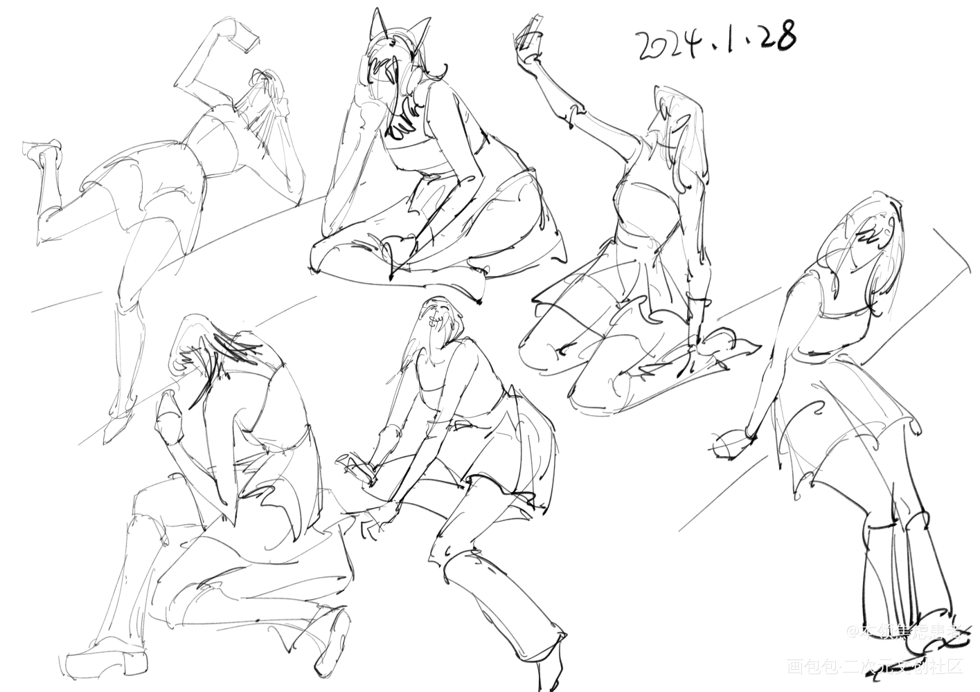速写day28_奖学金计划绘画作品
