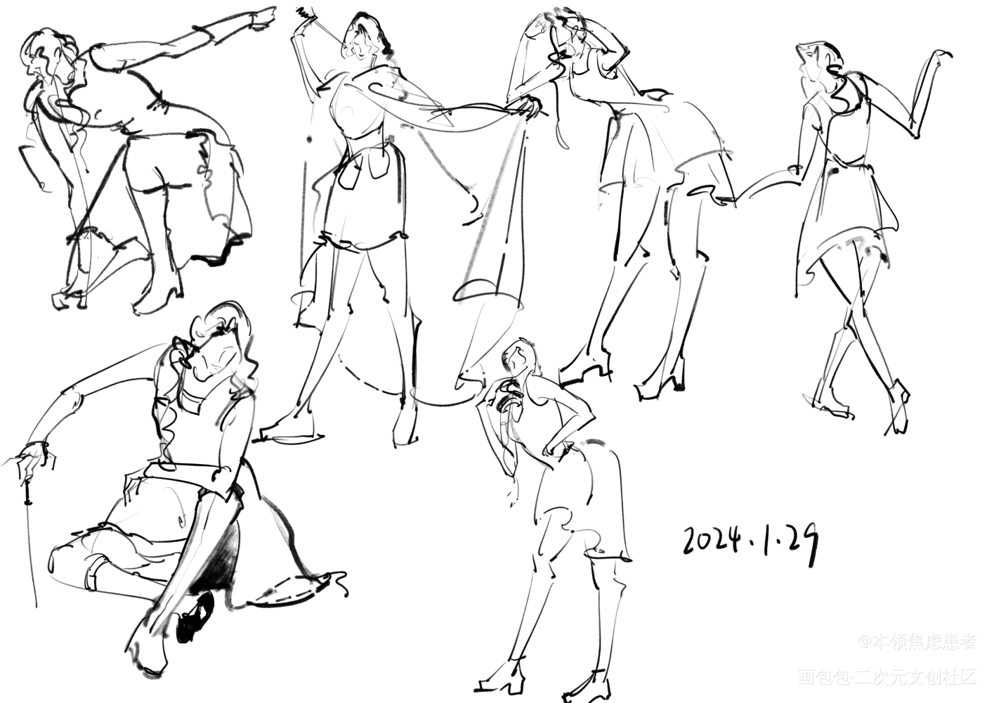 速写day29_奖学金计划绘画作品