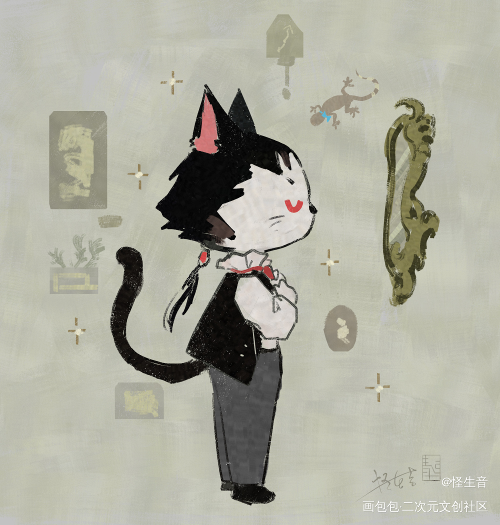 店长的日常1_猫店长绘画作品