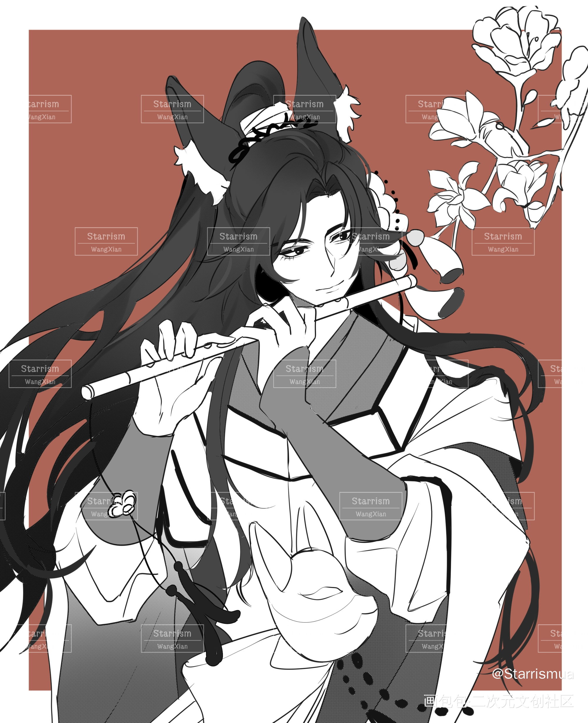 “吹笛到天明”_魔道祖师忘羡魏无羡·魔道祖师绘画作品