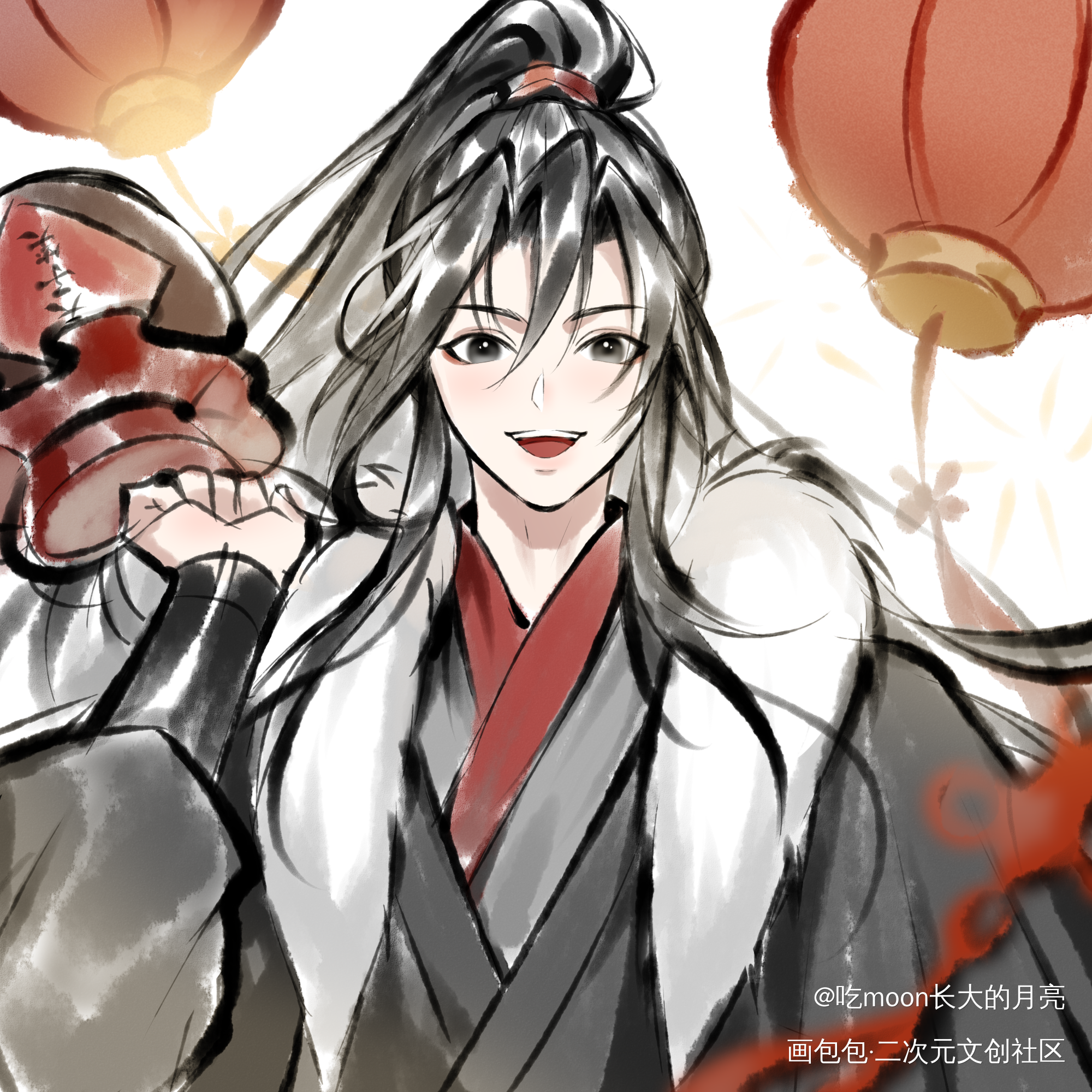 新年羡_人渣反派自救系统天官赐福魔道祖师蓝忘机·魔道祖师魏无羡·魔道祖师绘画作品