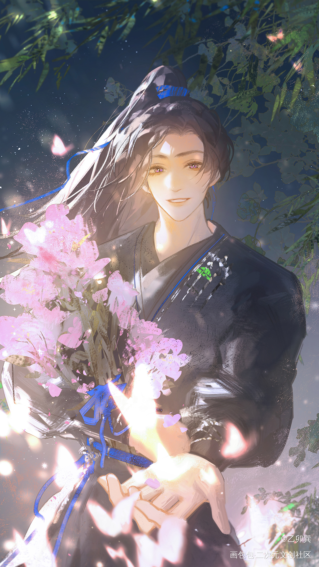 燃燃_二哈和他的白猫师尊燃晚墨燃古风插画绘画作品