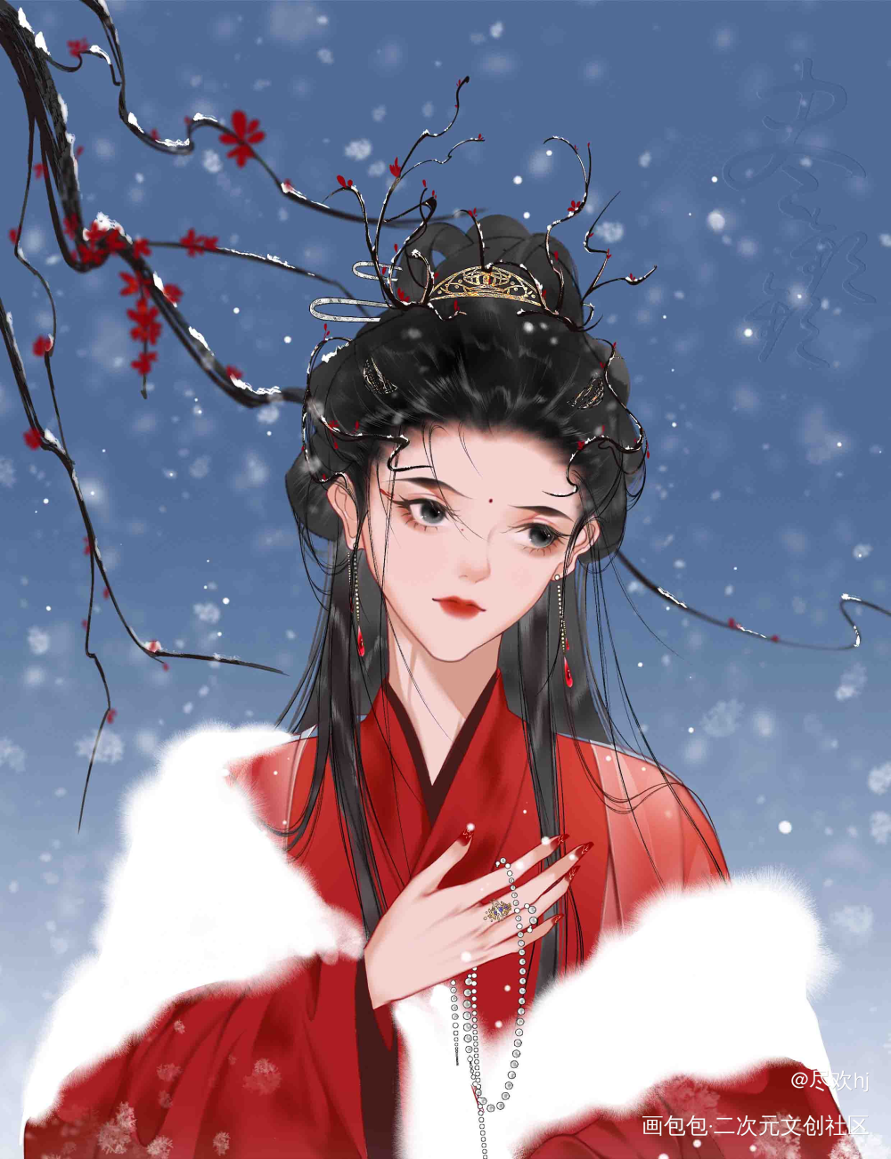 练(๑˙ー˙๑)_摸鱼页人物练习古风平涂绘画作品