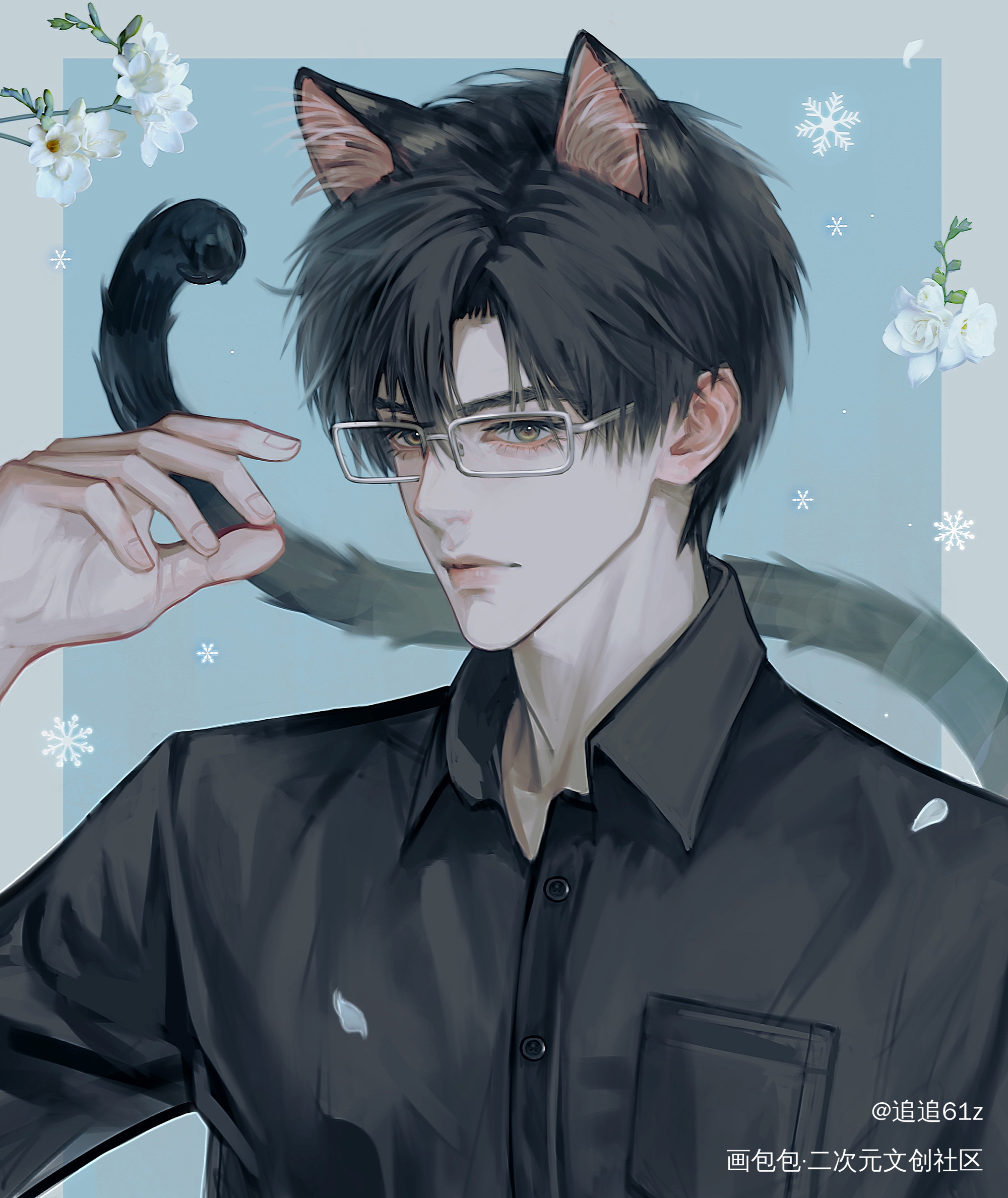黎深｜喜欢猫咪被你发现！_恋与深空我要上首推黎深绘画绘画作品