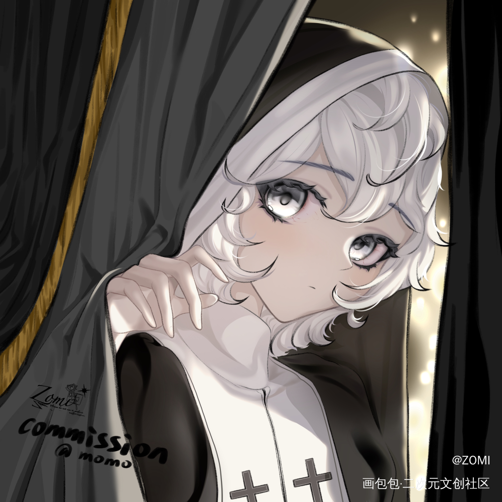 “你…你…你好！””_头像设计头像委托插画头像头像约稿绘画作品