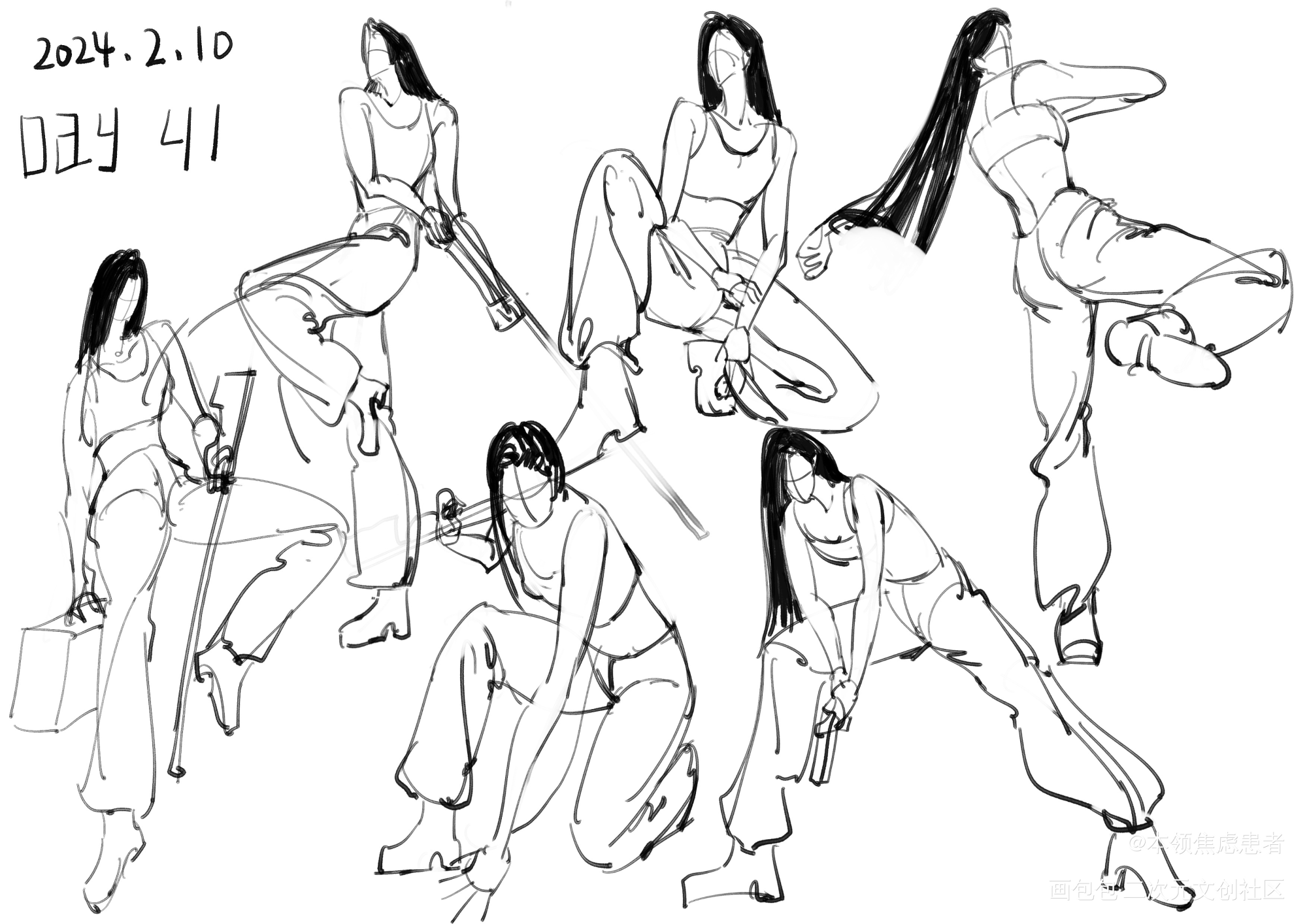 速写day41_奖学金计划绘画作品