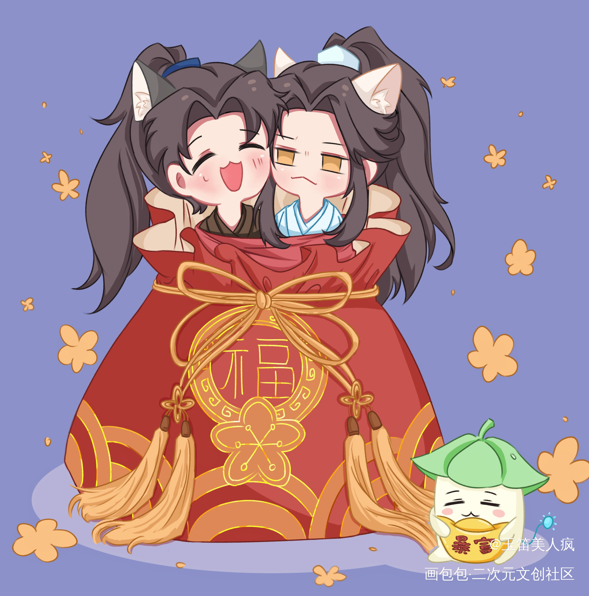 送一个燃晚福袋，祝大家新年快乐_二哈和他的白猫师尊燃晚绘画作品