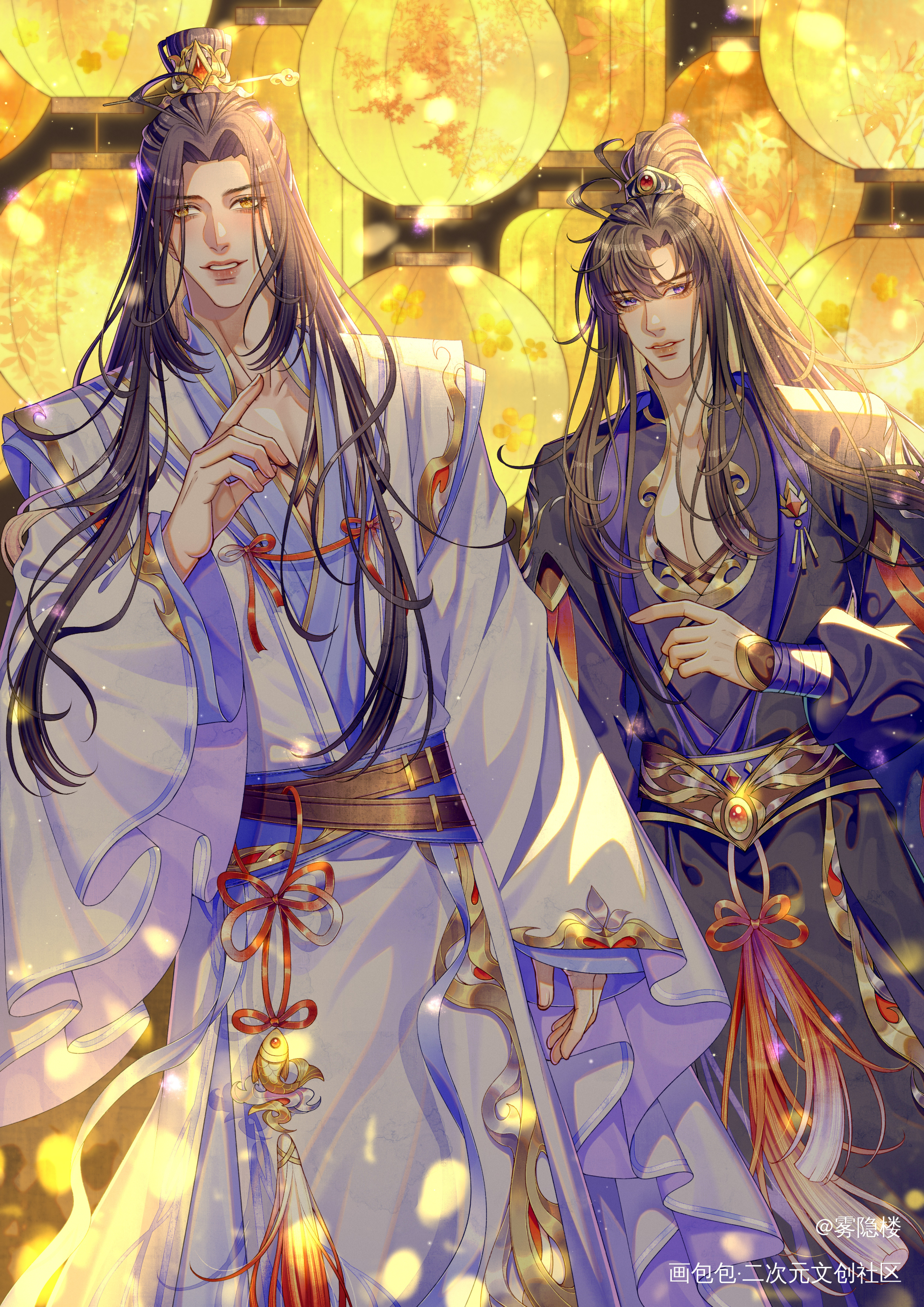 情人节～_二哈和他的白猫师尊燃晚楚晚宁·二哈和他的白猫师尊墨燃古风绘画作品