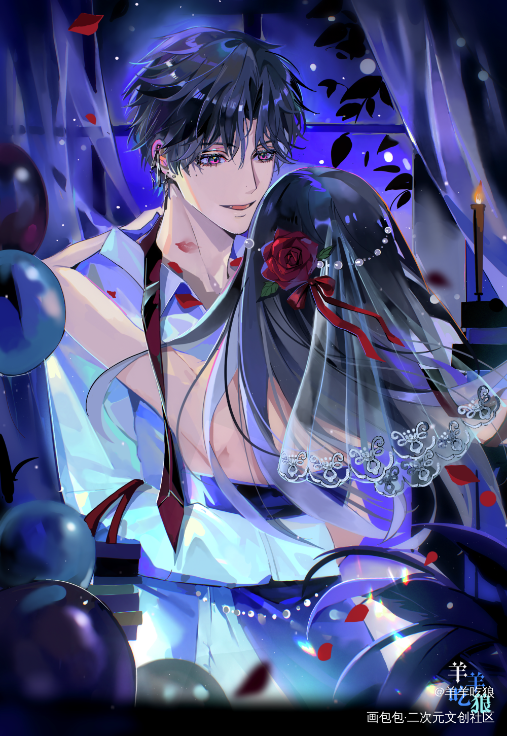 情人节快乐 保镖小姐_恋与深空祁煜绘画绘画作品