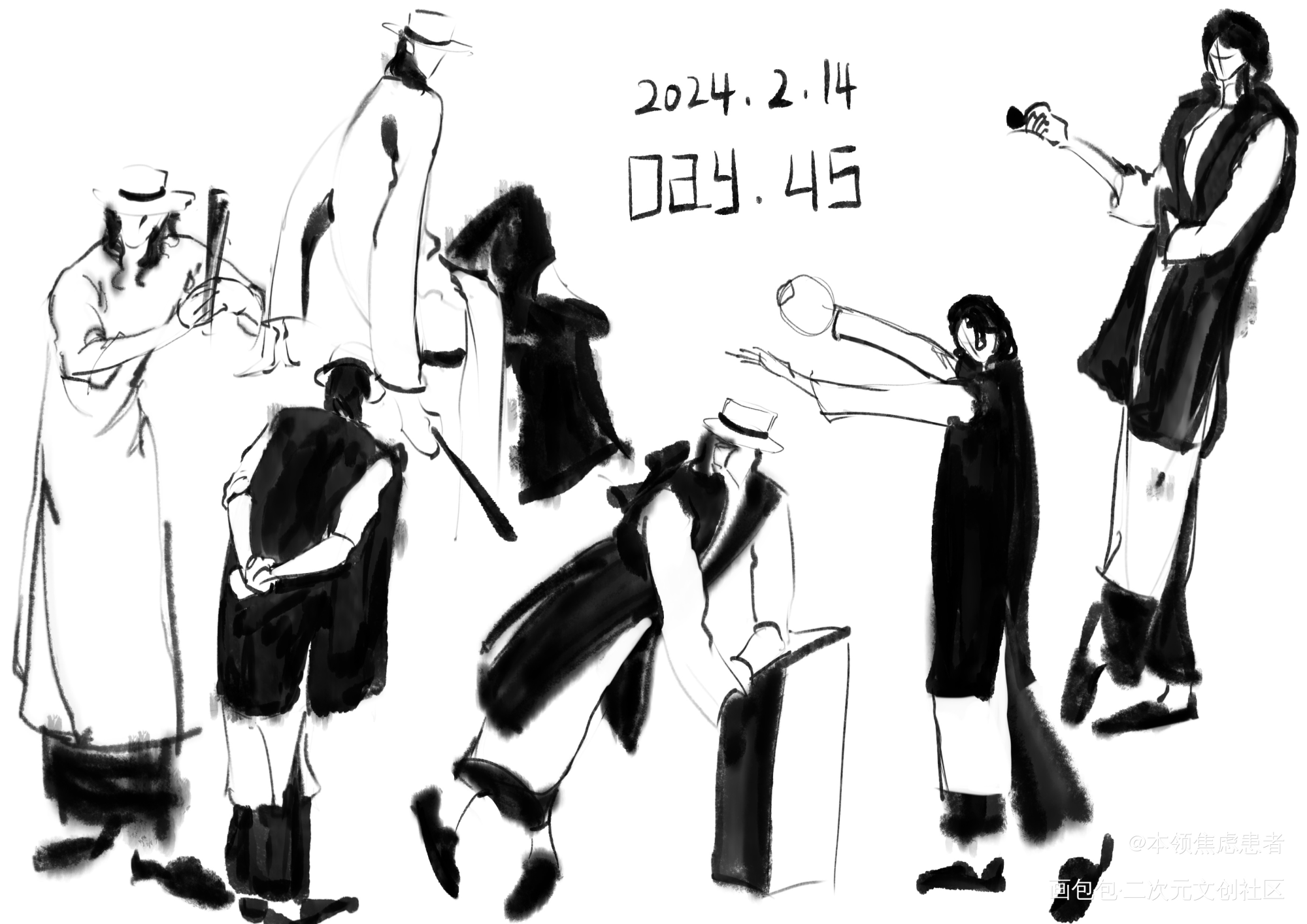 速写day45_奖学金计划绘画作品