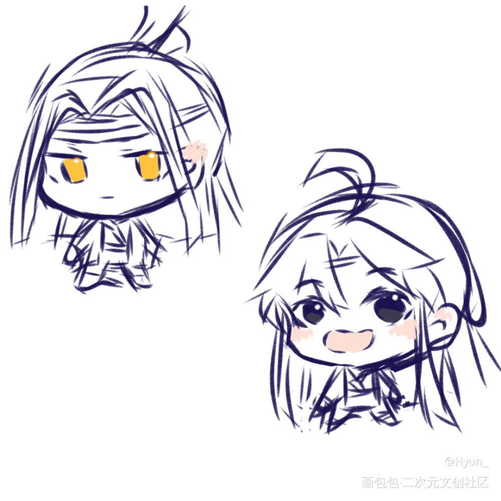 吼吼吼_魔道祖师蓝忘机·魔道祖师魏无羡·魔道祖师可爱Q版绘画作品
