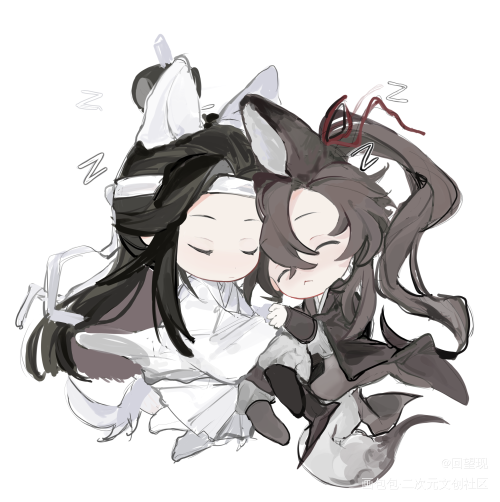 狼叽狐羡_魔道祖师蓝忘机·魔道祖师魏无羡·魔道祖师绘画作品