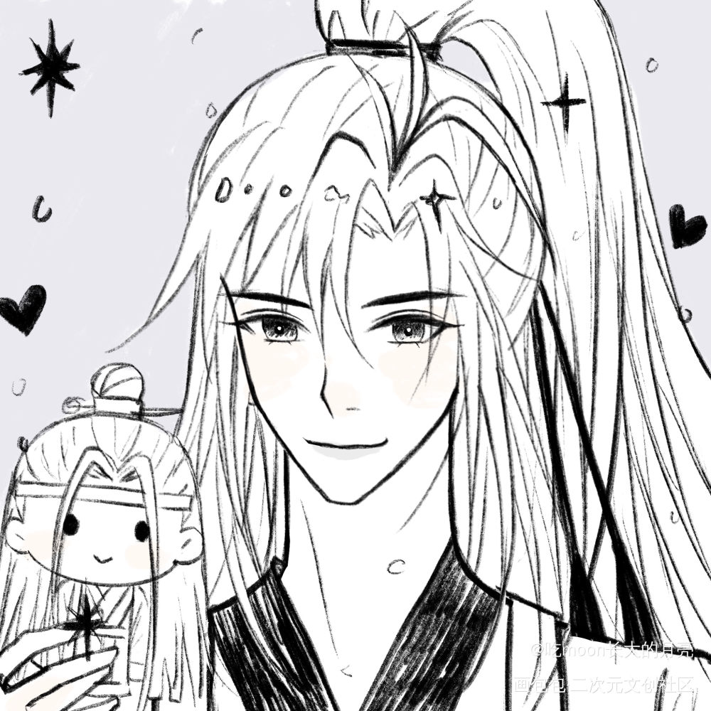 可爱宝宝……_人渣反派自救系统天官赐福魔道祖师蓝忘机·魔道祖师魏无羡·魔道祖师绘画作品