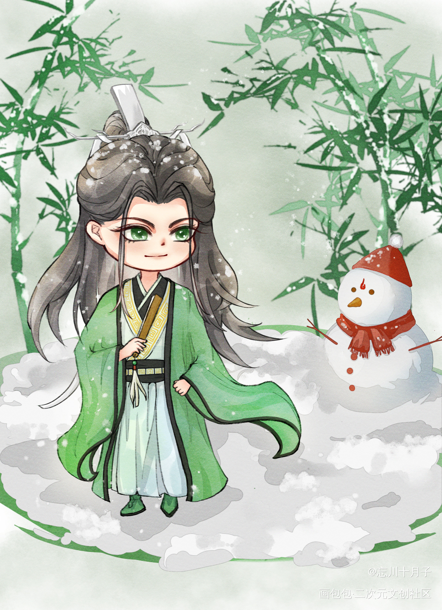 画的沈清秋~🥰祝大家元宵快乐🥰_人渣反派自救系统沈清秋·人渣反派自救系统绘画作品