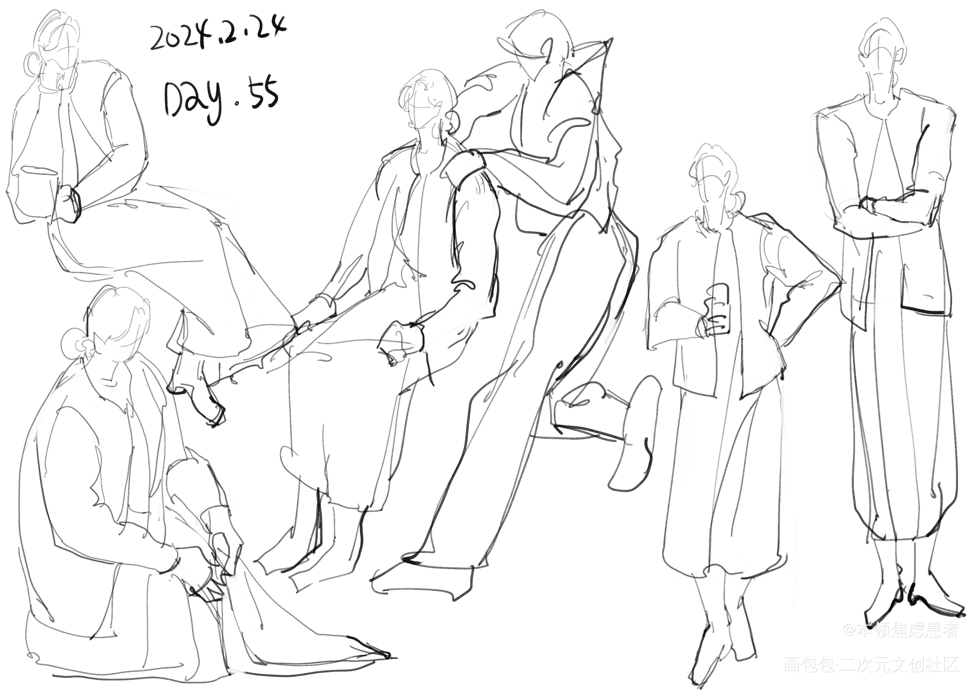 速写day55_奖学金计划绘画作品