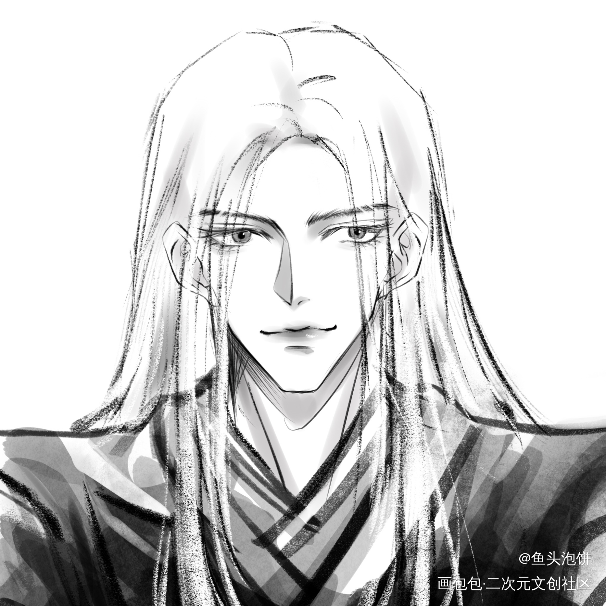 李存礼_画江湖之不良人黑白简笔绘画作品